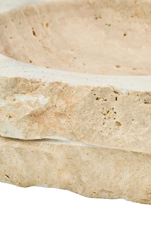 Tivoli Travertine Rough Edge Square Bowl, alternative view.