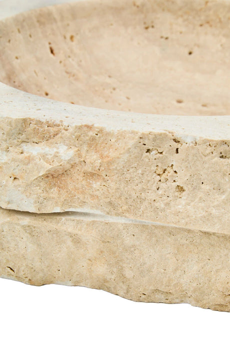 Tivoli Travertine Rough Edge Square Bowl, alternative view.