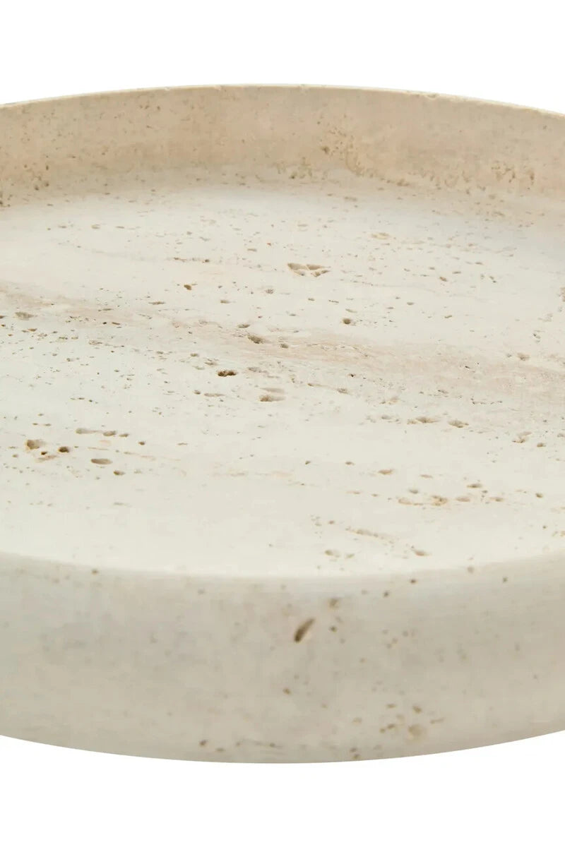 Tivoli Travertine Round Tray, alternative view.