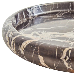 Alba Black and White Marble Round Tray, alternative view.