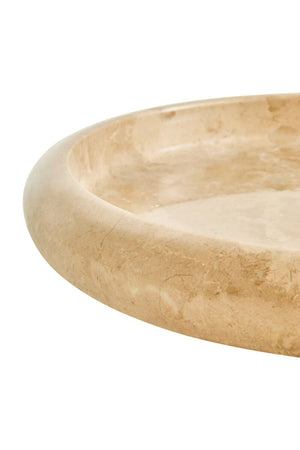 Alba Cream Marble Round Tray, alternative view.