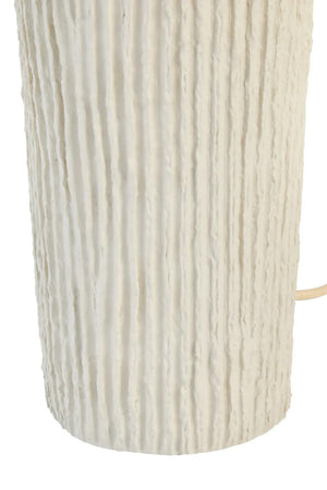 Textured cylindrical lampshade on a white background