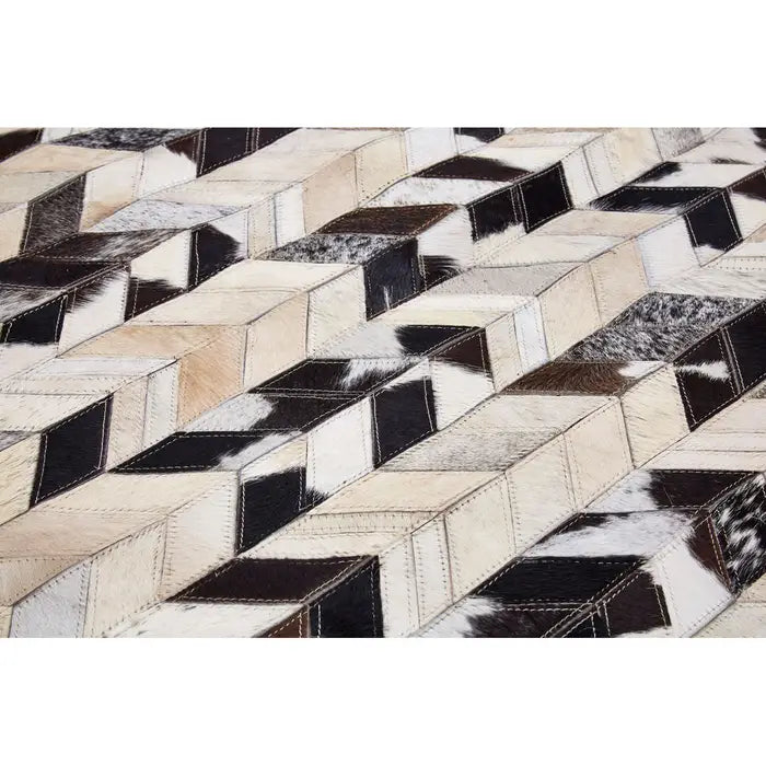 Vale Safira Geometric Cowhide Patchwork Rug