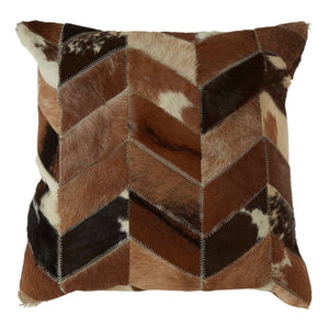Nuvia Tierra Natural Cowhide Leather Patchwork Cushion