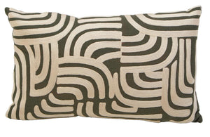 Nuvia Elora Natural And Green Rectangular Cushion