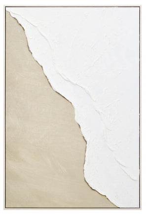 Linea Natural & White Textured Plaster Canvas Wall Art