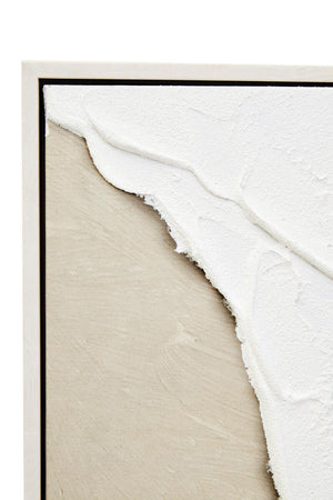 Linea Natural & White Textured Plaster Canvas Wall Art
