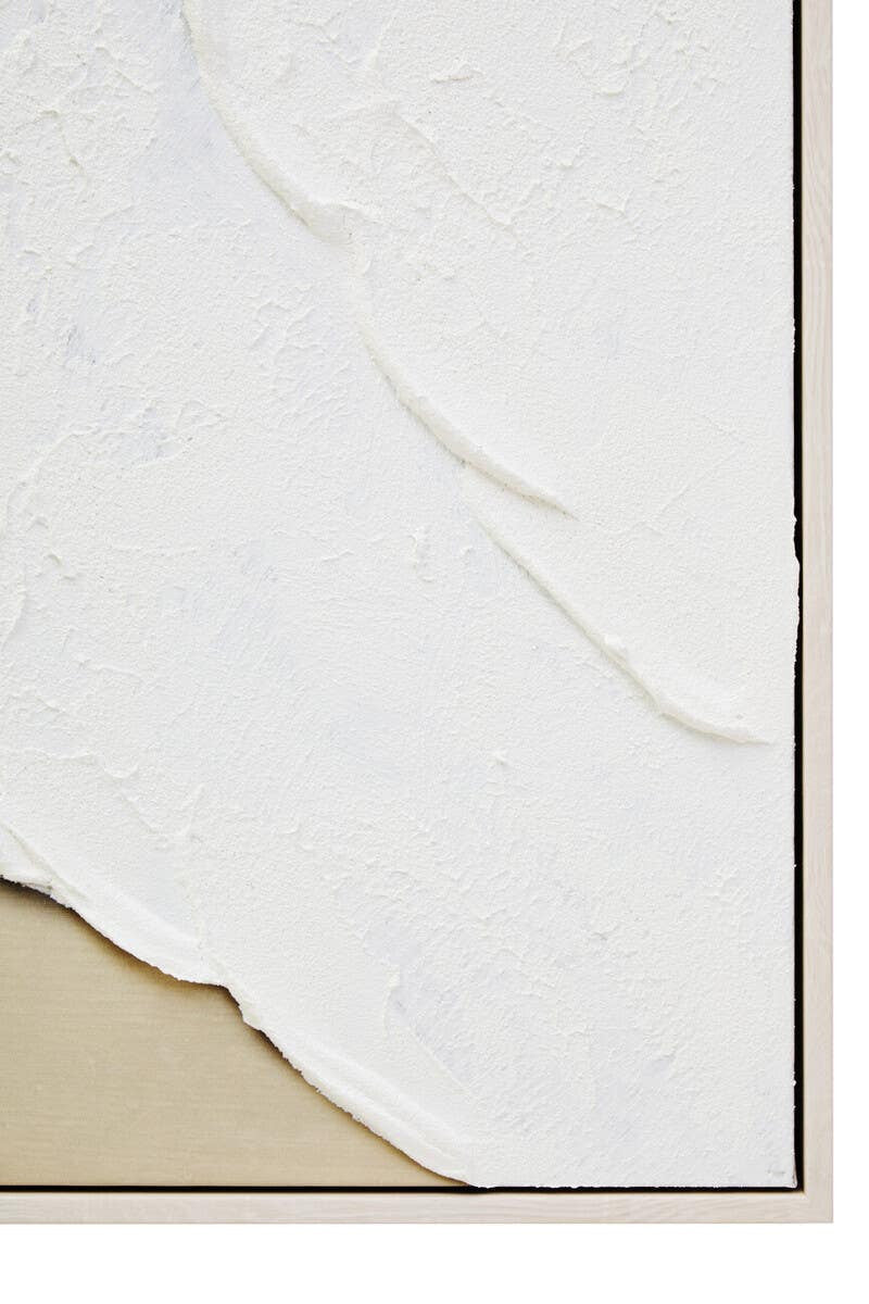 Linea Natural & White Textured Plaster Canvas Wall Art