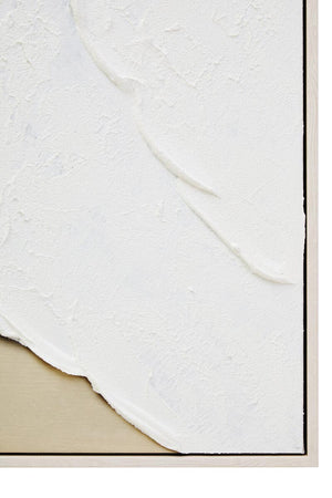 Linea Natural & White Textured Plaster Canvas Wall Art