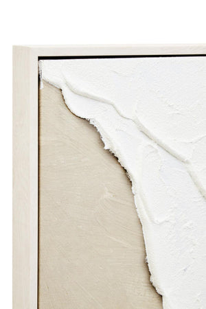 Linea Natural & White Textured Plaster Canvas Wall Art