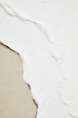 Linea Natural & White Textured Plaster Canvas Wall Art
