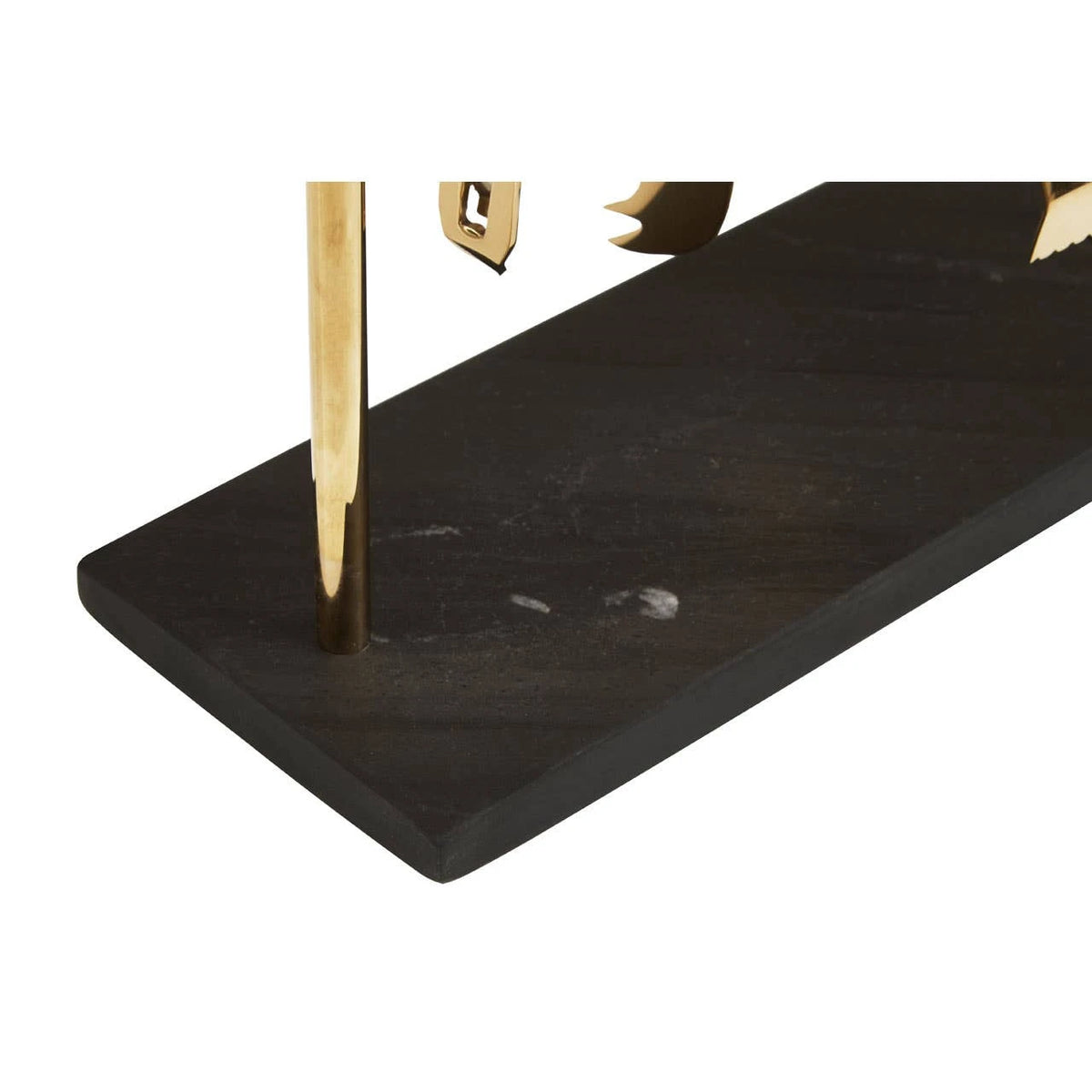 Close-up of the black slate base on the Loxley bar tool set
