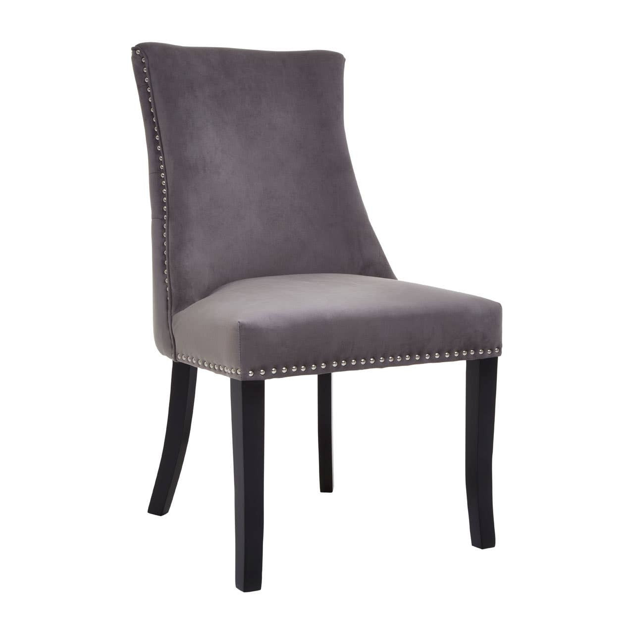 Westbury House Dark Grey Velvet Dining Chair