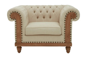 Bibury Mahogany Studded Chesterfield Armchair