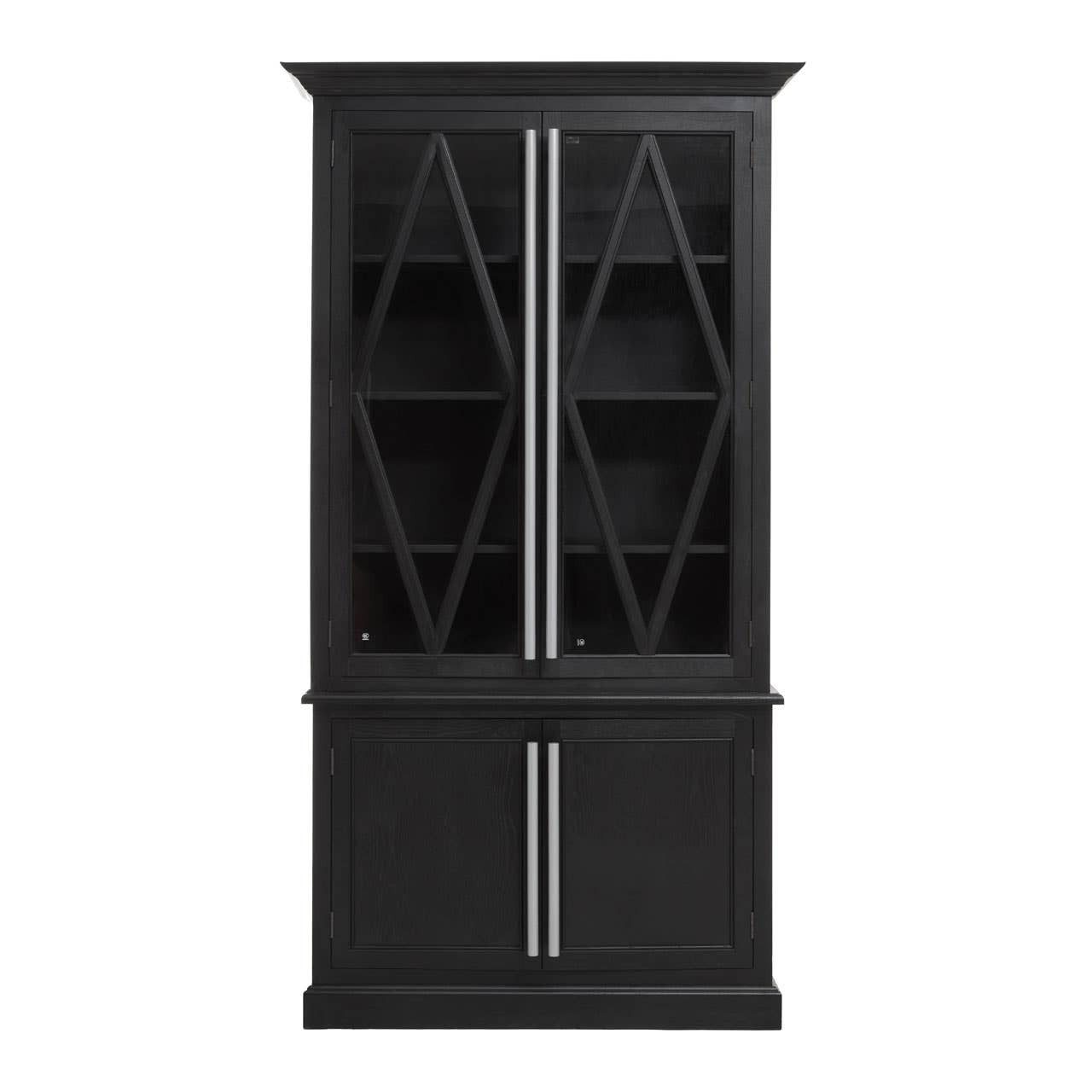 Arden Black Oak Tall Wooden Display Cabinet