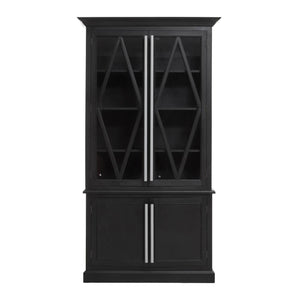 Arden Black Oak Tall Wooden Display Cabinet