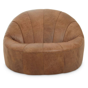 Durango Light Brown Leather Curved Chair