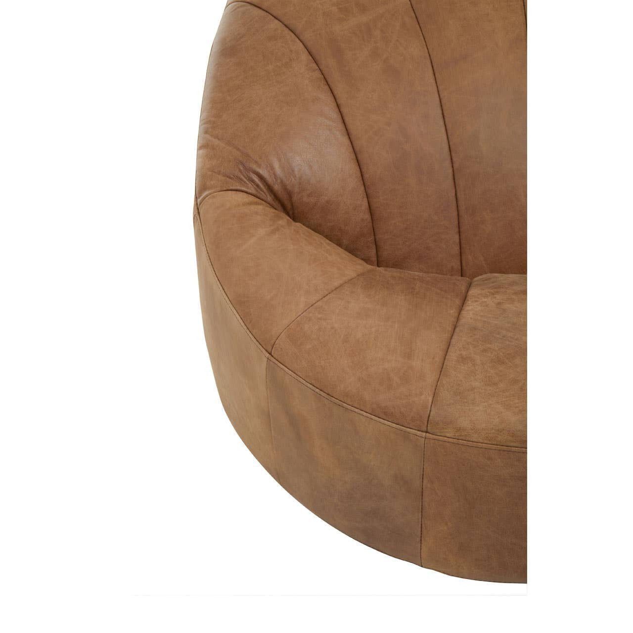 Durango Light Brown Leather Curved Chair