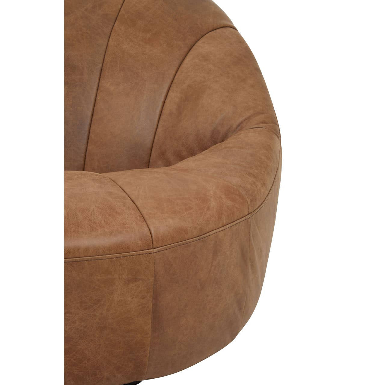 Durango Light Brown Leather Curved Chair