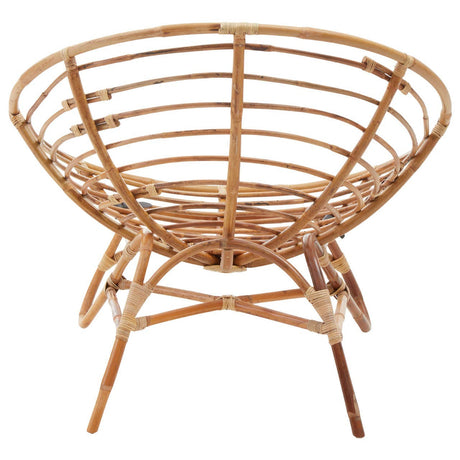 Back view of Marano papasan natural rattan chair