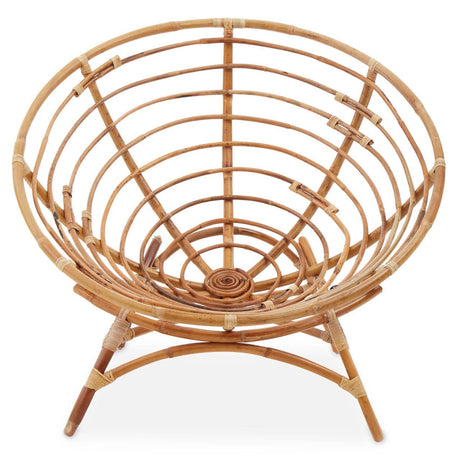 Front view of Marano papasan natural rattan chair