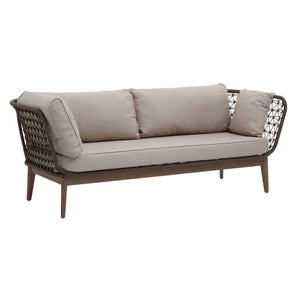 Kora 3 Seater Woven Rope Bronze & Charcoal Sofa