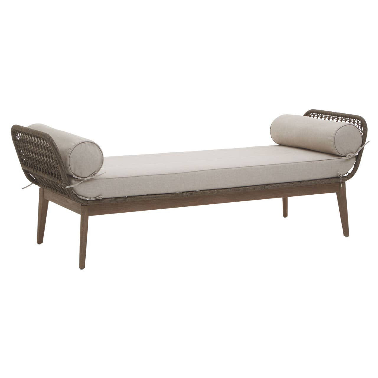 Kora Rope Woven Lounge Bench With Cushions