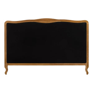 Back of the Vienne bed headboard, showing the carved oak frame and cabriole legs.