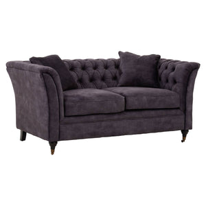 Lucinda Two Seater Grey Velvet Sofa