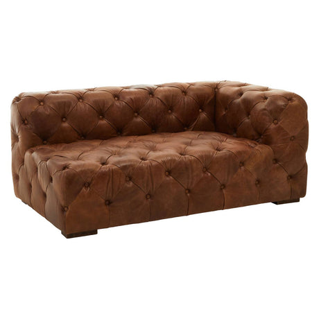 Durango brown leather chesterfield sofa right arm