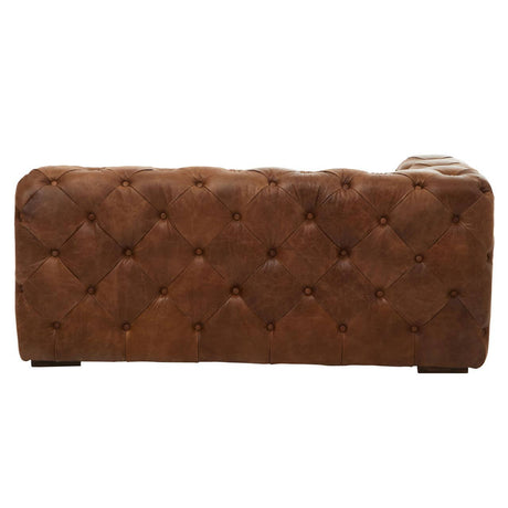 Back view of Durango brown leather chesterfield left arm sofa