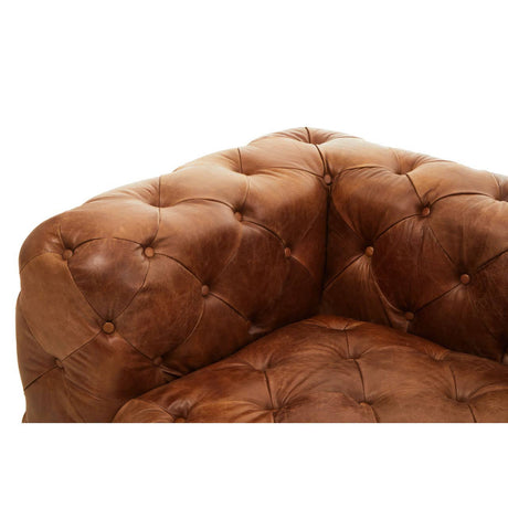 Arm of Durango brown leather chesterfield left arm sofa