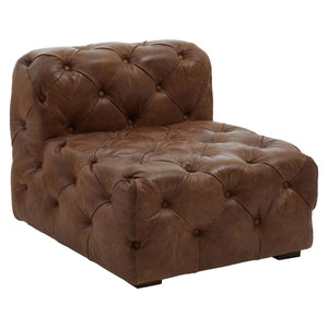 Durango brown leather chesterfield armchair on a white background