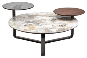 Regalia 3 Tier Round Ceramic Marble Effect Coffee Table