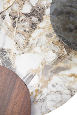 Regalia 3 Tier Round Ceramic Marble Effect Coffee Table