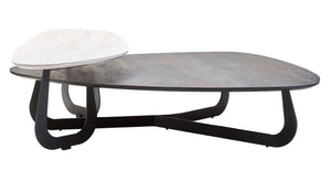 Regalia 2 Tier Large Asymmetrical Ceramic Coffee Table