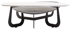 Regalia 2 Tier Large Asymmetrical Ceramic Coffee Table