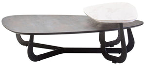 Regalia 2 Tier Large Asymmetrical Ceramic Coffee Table