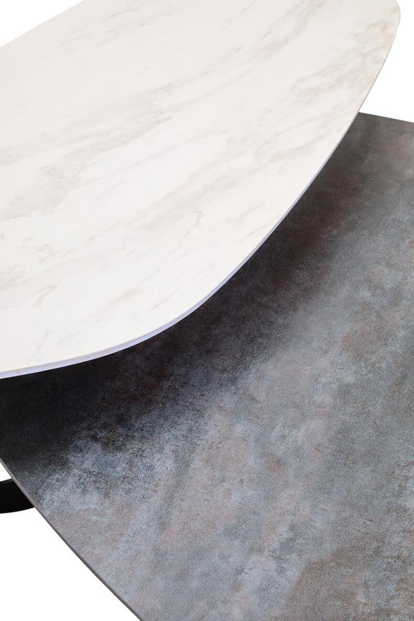 Regalia 2 Tier Large Asymmetrical Ceramic Coffee Table