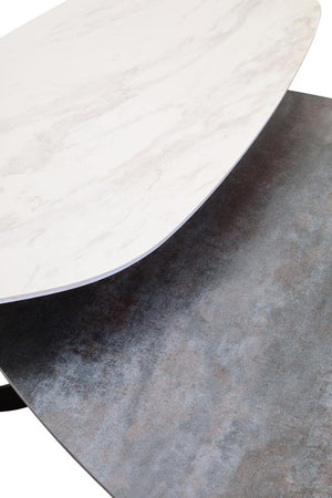 Regalia 2 Tier Large Asymmetrical Ceramic Coffee Table