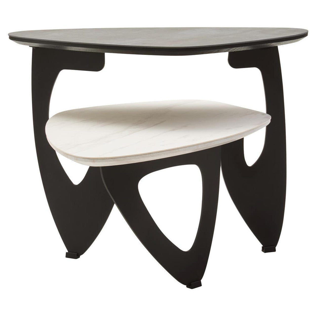 Regalia 2 Tier Small Asymmetrical Ceramic Coffee Table