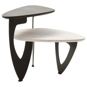 Regalia 2 Tier Small Asymmetrical Ceramic Coffee Table