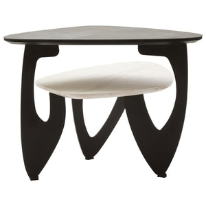 Regalia 2 Tier Small Asymmetrical Ceramic Coffee Table