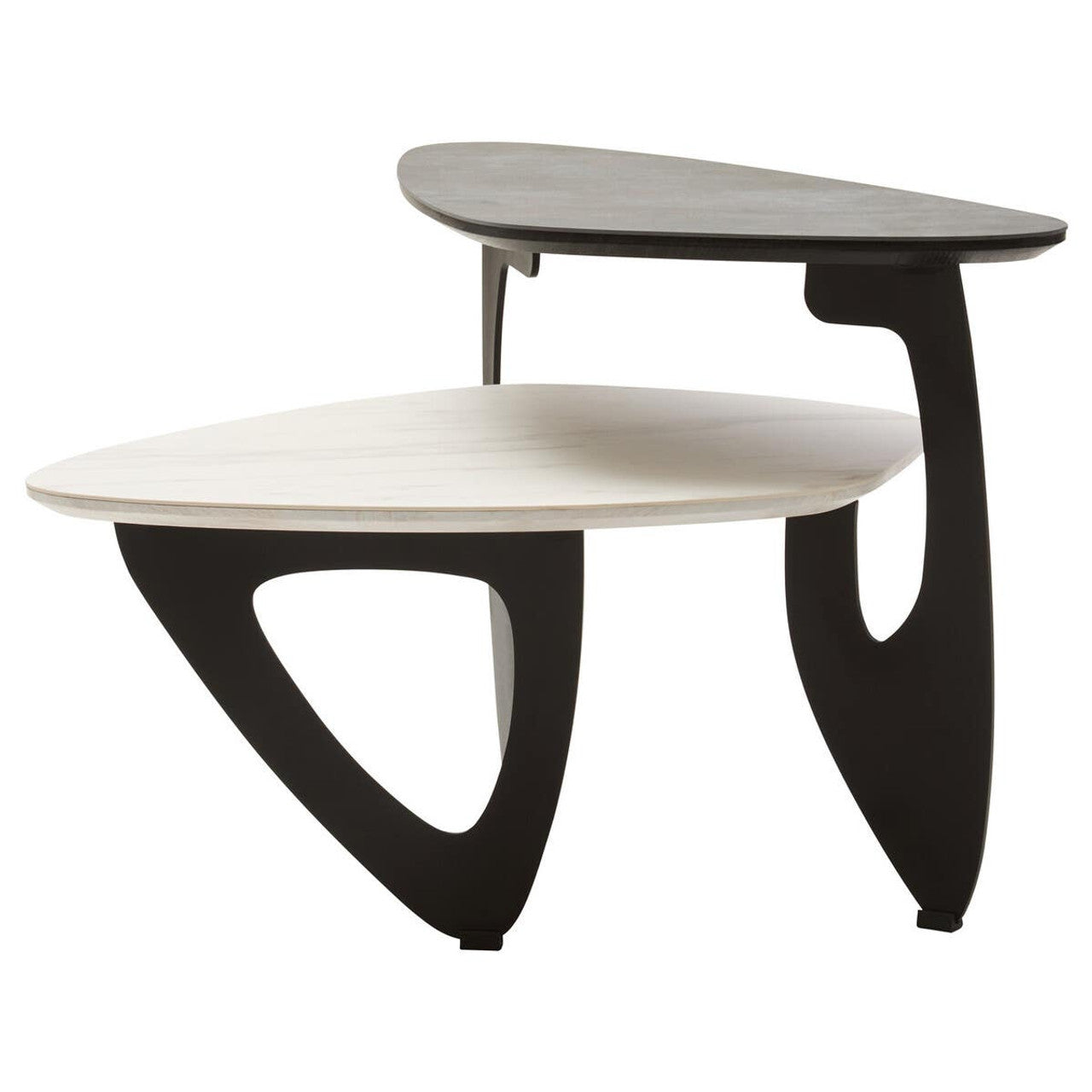Regalia 2 Tier Small Asymmetrical Ceramic Coffee Table
