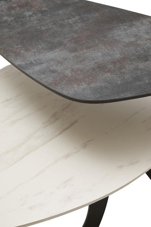 Regalia 2 Tier Small Asymmetrical Ceramic Coffee Table