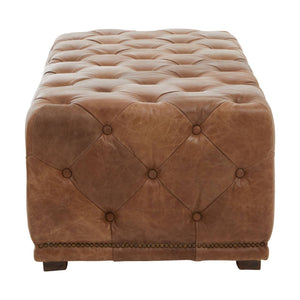 Durango Tufted Leather Rectangle Ottoman