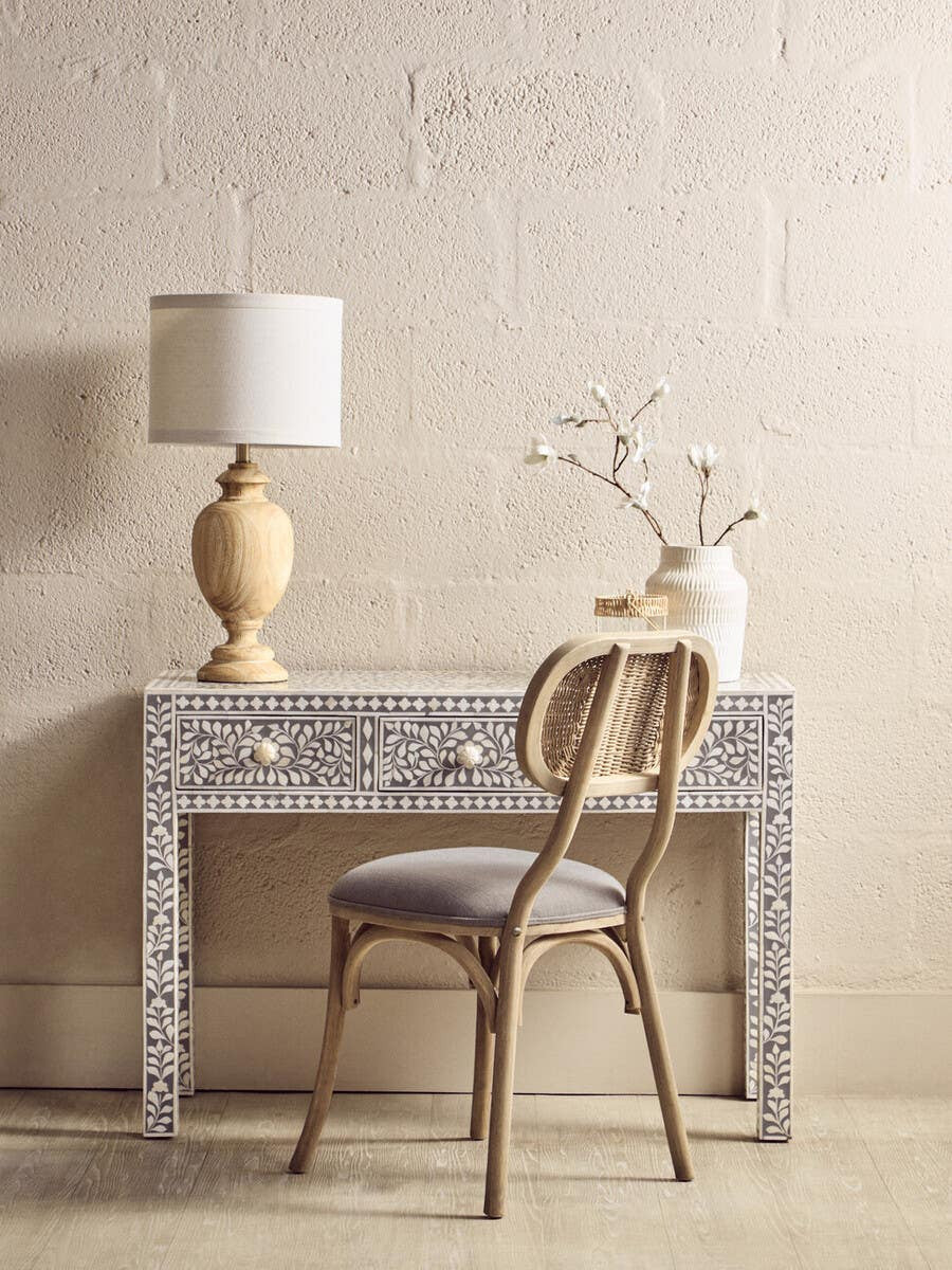 Axis Bone Inlay Desk with 3 Drawers