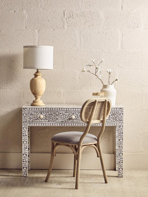 Axis Bone Inlay Desk with 3 Drawers