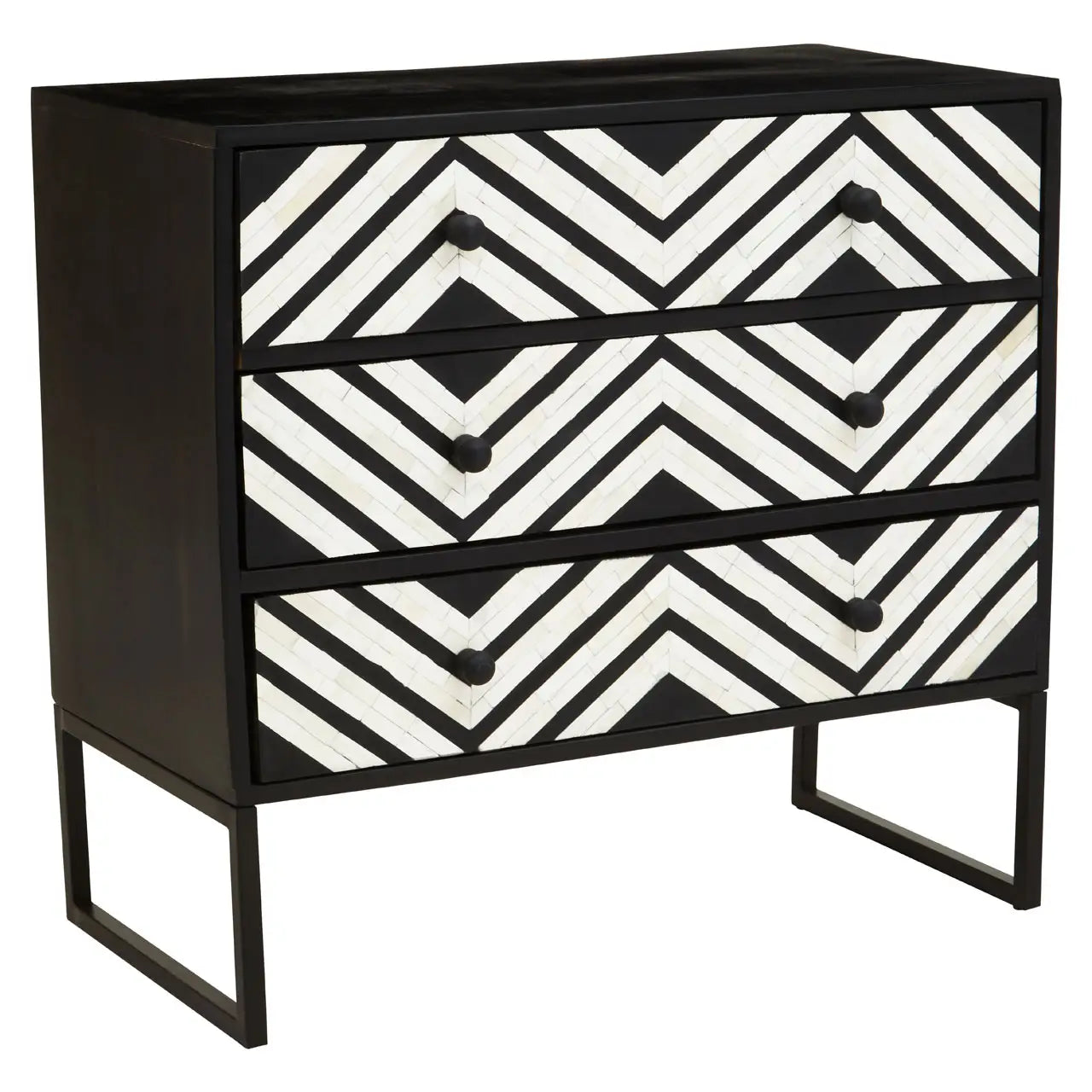 Axis Three Drawer Chest with Bone Inlay