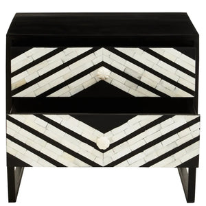 Axis Two Drawer Bedside Table with Bone Inlay